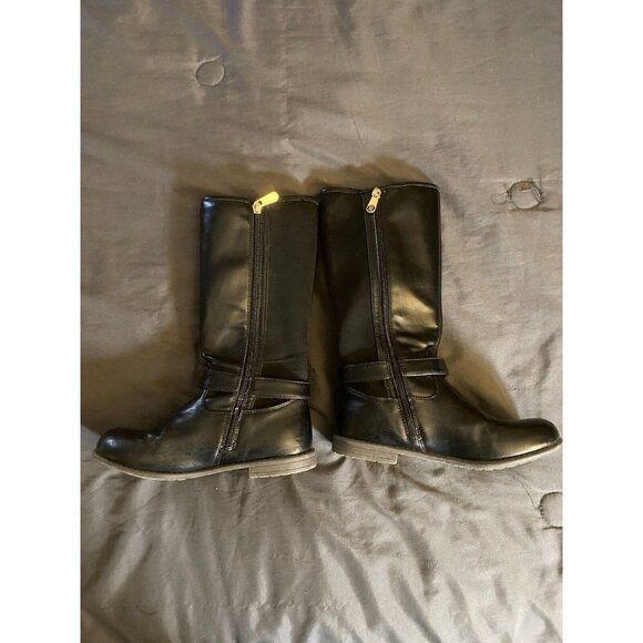 Tommy Hilfiger girls Size 3 Boots Black Riding Design Classic Side Zip Tall - Picture 2 of 5